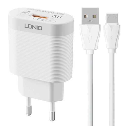 Kup Încărcător de rețea LDNIO A303Q USB-A 18W + cablu microUSB - LDN175 - {ean13} - Sklep Home Screen