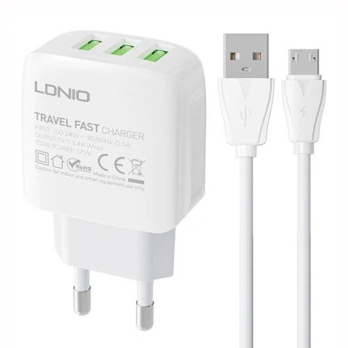 Kup Încărcător de rețea LDNIO A3312 3xUSB-A + cablu microUSB - LDN178 - {ean13} - Sklep Home Screen