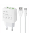 Încărcător de rețea LDNIO A3312 3xUSB-A + cablu microUSB