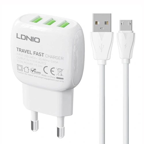 Kup Încărcător de rețea LDNIO A3315 3USB + cablu microUSB - LDN181 - {ean13} - Sklep Home Screen