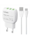 Încărcător de rețea LDNIO A3315 3USB + cablu microUSB