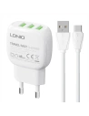 Încărcător rețea LDNIO A3315 3USB + cablu USB-C
