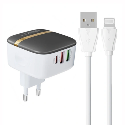 Kup Încărcător de rețea LDNIO A3513Q 2xUSB-A, USB-C 32W + cablu Lightning - LDN183 - {ean13} - Sklep Home Screen