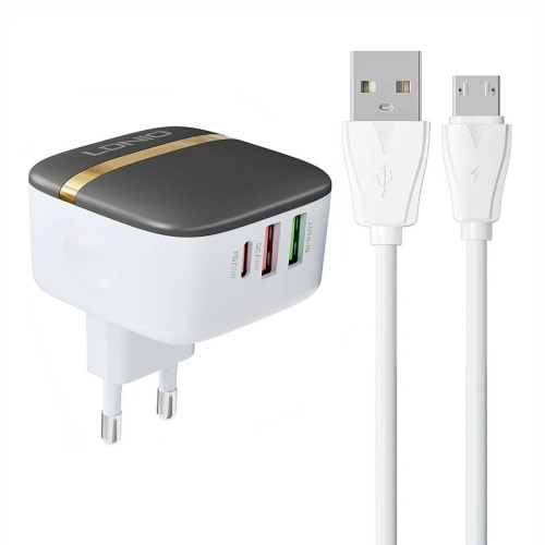 Kup Încărcător de rețea LDNIO A3513Q 2xUSB-A, USB-C 32W + cablu microUSB - LDN184 - {ean13} - Sklep Home Screen