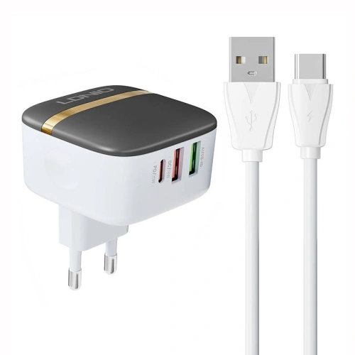 Kup LDNIO Ladegerät A3513Q 2xUSB-A, USB-C 32W + USB-C-Kabel - LDN185 - {ean13} - Sklep Home Screen