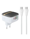 Ładowarka sieciowa LDNIO A3513Q 2xUSB-A, USB-C 32W + kabel USB-C/USB-C
