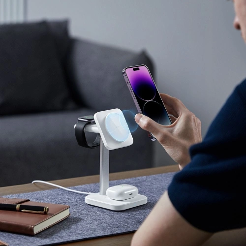 Kup Încărcător wireless ESR Halolock 3in1 Watch Magnetic MagSafe Wireless Charger Alb - ESR671 - {ean13} - Sklep Home Screen