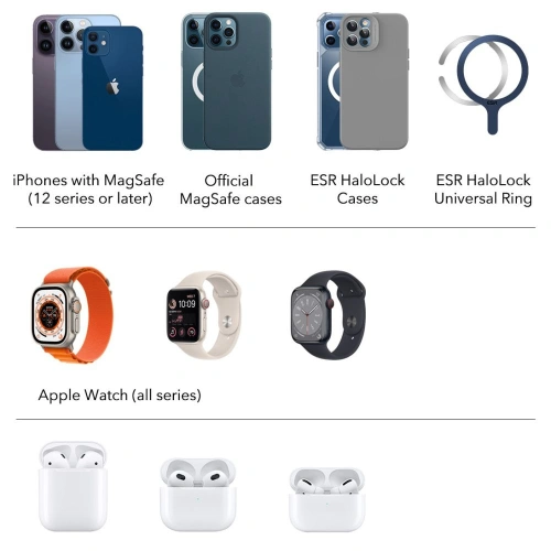 Kup Bezdrátová nabíječka ESR Halolock 3in1 Watch Magnetic MagSafe Wireless Charger White - ESR671 - {ean13} - Sklep Home Screen