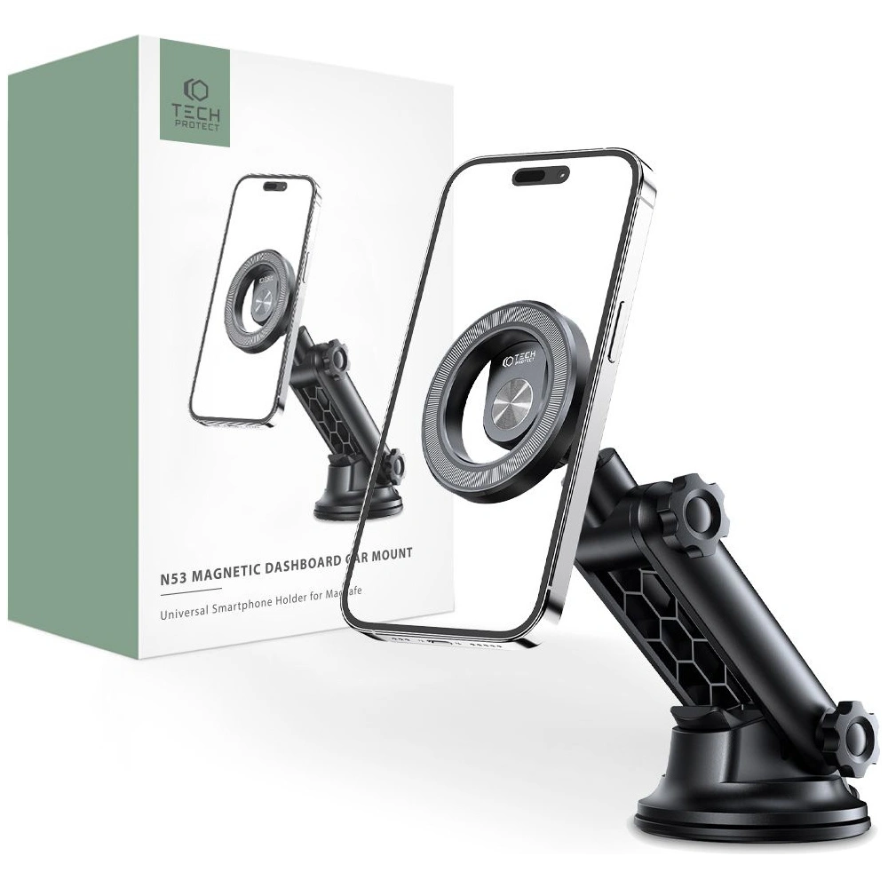 Uchwyt samochodowy Tech-Protect N53 Magnetic MagSafe Dashboard Car Mount Black