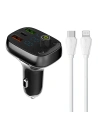 FM adó LDNIO C704Q Bluetooth 2xUSB-A, USB-C + USB-C kábel