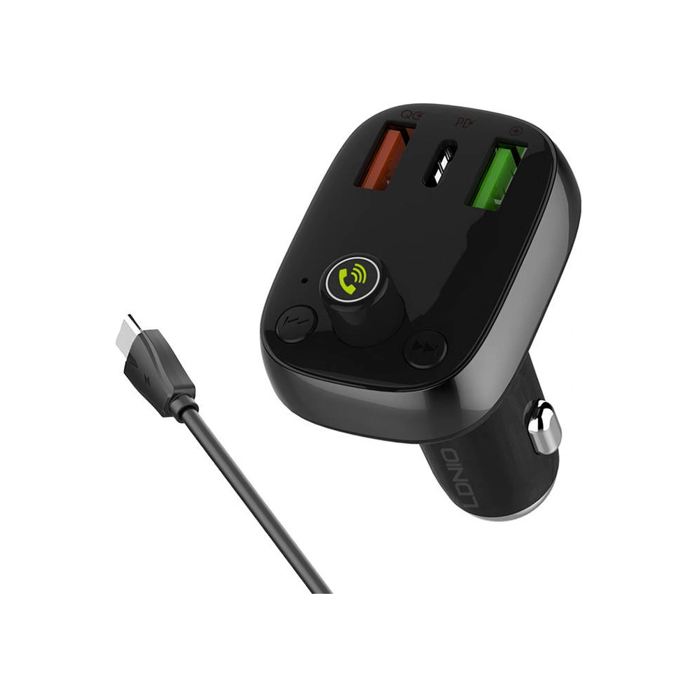 Transmiter FM LDNIO C704Q Bluetooth 2xUSB-A, USB-C + kabel USB-C