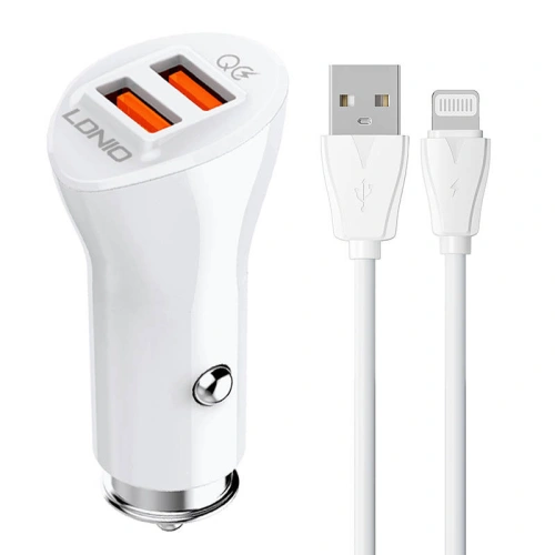 Kup Încărcător auto LDNIO C511Q 2xUSB-A + cablu Lightning - LDN208 - {ean13} - Sklep Home Screen