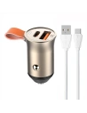Încărcător auto LDNIO C509Q USB-A, USB-C 30W + cablu USB-C