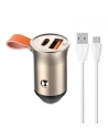 Încărcător auto LDNIO C509Q USB-A, USB-C 30W + cablu microUSB