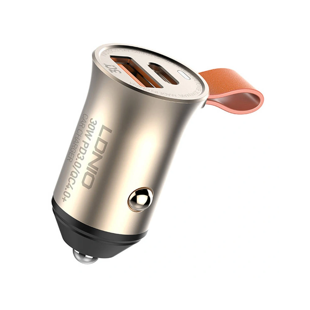 Ładowarka samochodowa LDNIO C509Q USB-A, USB-C 30W + kabel microUSB