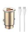 LDNIO Autoladegerät C506Q USB-A, USB-C + USB-C/USB-C Kabel