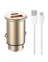LDNIO Autoladegerät C506Q USB-A, USB-C + microUSB-Kabel