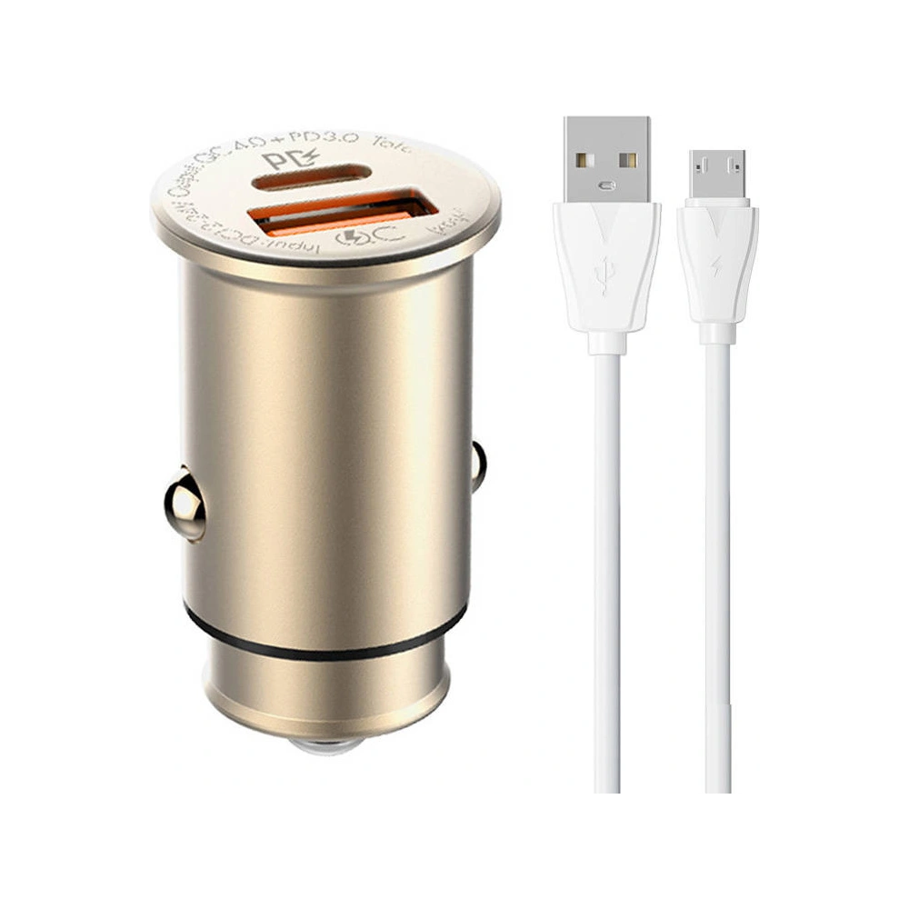 Ładowarka samochodowa LDNIO C506Q USB-A, USB-C + kabel microUSB