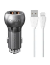 Ładowarka samochodowa LDNIO C503Q 2xUSB-A + kabel Lightning