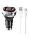 LDNIO Autoladegerät C2 2xUSB-A + USB-C Kabel