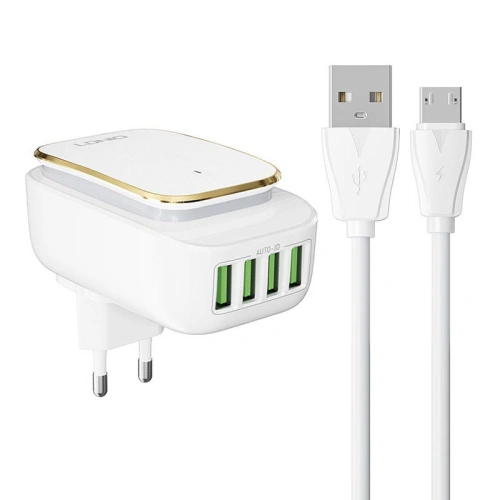 Kup Nabíječka LDNIO A4405 4xUSB, LED lampa + microUSB kabel - LDN234 - {ean13} - Sklep Home Screen
