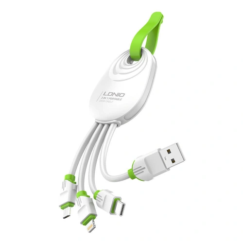 Buy LDNIO LC95 3in1 USB-A - USB-C/Lightning/microUSB Cable, 15cm - LDN280 - {ean13} - Home Screen Store Europe