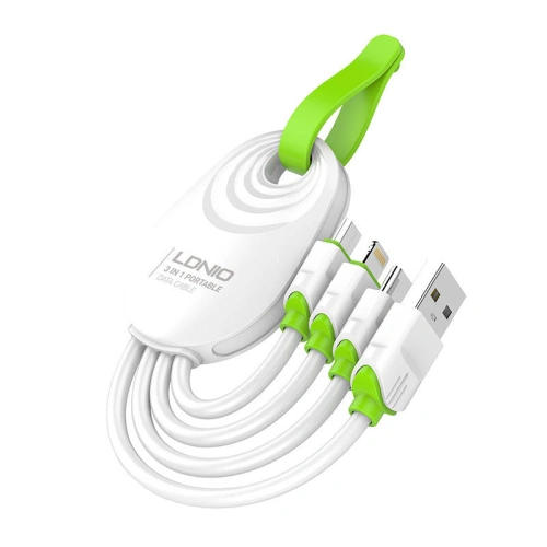 Buy LDNIO LC95 3in1 USB-A - USB-C/Lightning/microUSB Cable, 15cm - LDN280 - {ean13} - Home Screen Store Europe