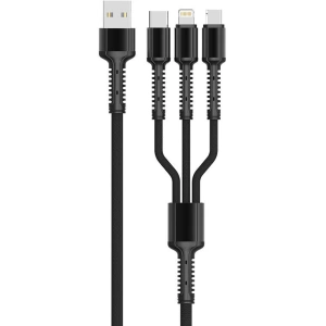 Kabel LDNIO LC93 3w1 USB-A - USB-C/Lightning/microUSB, 3.4A (černý)