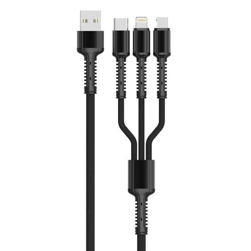 Kup Kabel LDNIO LC93 3w1 USB-A - USB-C/Lightning/microUSB, 3.4A (černý) - LDN281 - {ean13} - Sklep Home Screen