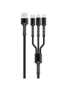 LDNIO Kabel LC93 3in1 USB-A - USB-C/Lightning/microUSB, 3.4A (schwarz)