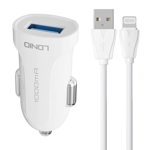 Kup Autonabíječka LDNIO DL-C17, 1x USB, 12W + Lightning kabel (bílá) - LDN298 - {ean13} - Sklep Home Screen