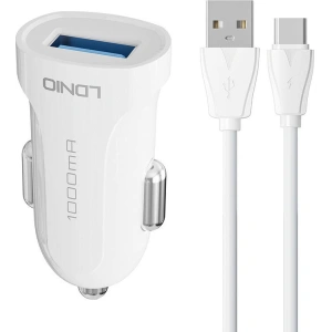 Kup Ładowarka samochodowa LDNIO DL-C17, 1x USB, 12W + kabel USB-C (biała) - LDN300 - {ean13} - Sklep Home Screen