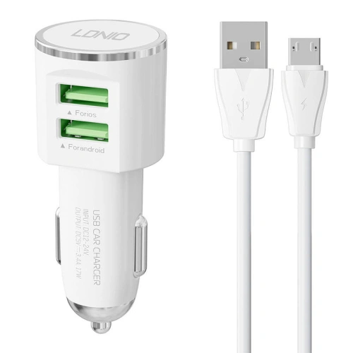 Kup Autós töltő LDNIO DL-C29, 2x USB, 3.4A + microUSB kábel (fehér) - LDN302 - {ean13} - Sklep Home Screen
