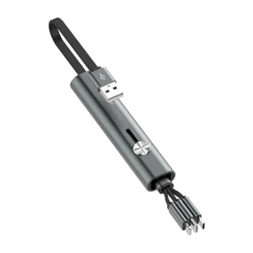 Kup Kabel Baseus Fabric 3w1 USB-A - USB-C/Lightning/microUSB 3,5A 1,7m (szary) - BSU4026 - {ean13} - Sklep Home Screen