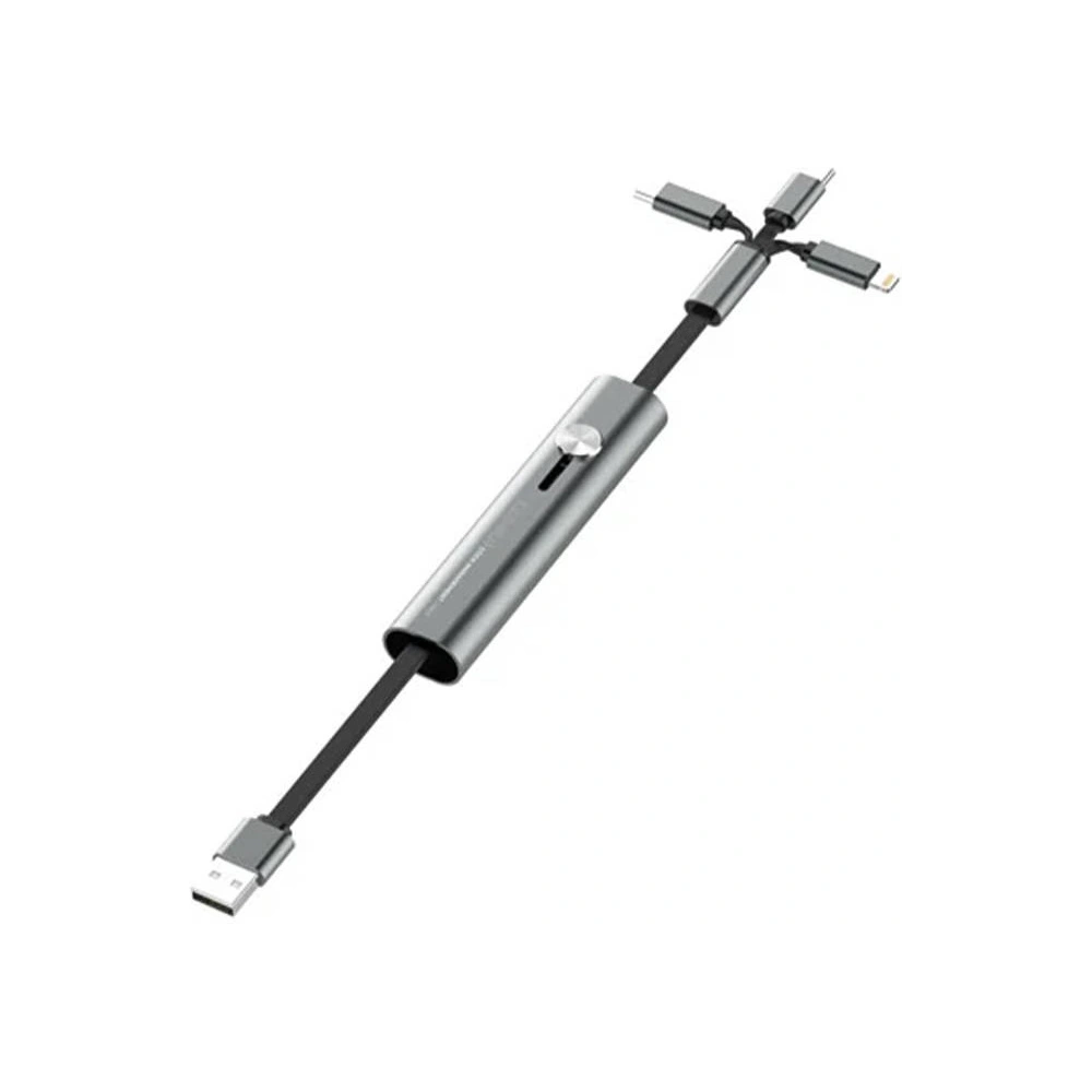 Kabel Baseus Fabric 3w1 USB-A - USB-C/Lightning/microUSB 3,5A 1,7m (szary)