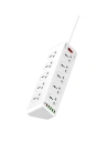 LDNIO SC10610 Power Strip 10x AC, 5x USB-A, 1x USB-C, 2500W, 2m (white)