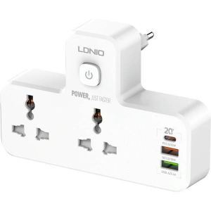 Buy LDNIO SC2311 Power Strip 2x AC, 2USB, USB-C, 2500W with night lamp (white) - LDN318 - {ean13} - Home Screen Store Europe