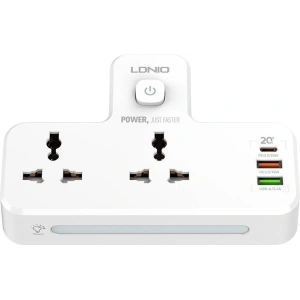 Kup Napájecí lišta LDNIO SC2311 2x AC, 2USB, USB-C, 2500W s nočním světlem (bílá) - LDN318 - {ean13} - Sklep Home Screen
