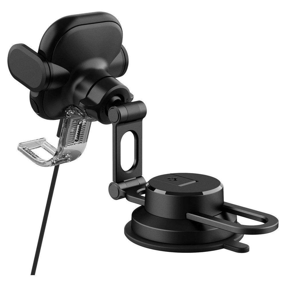 Uchwyt samochodowy z ładowarką bezprzewodową Spigen UTS35W OneTap Universal Windshield & Dashboard Car Mount Wireless Charger Black