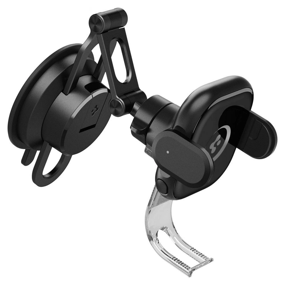 Uchwyt samochodowy z ładowarką bezprzewodową Spigen UTS35W OneTap Universal Windshield & Dashboard Car Mount Wireless Charger Black