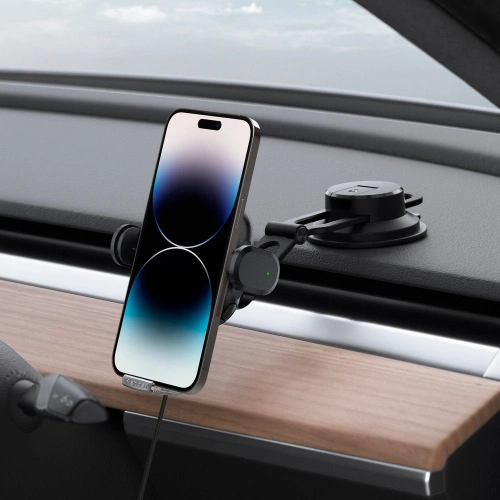 Kup Spigen Autohalterung mit drahtlosem Ladegerät UTS35W OneTap Universal Windschutzscheibe & Armaturenbrett Autohalterung Drahtloses Ladegerät Schwarz - SPN2854 - {ean13} - Sklep Home Screen