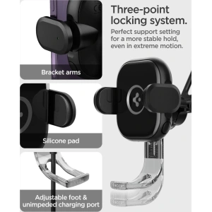 Buy Spigen UTS35W OneTap Universal Windshield & Dashboard Car Mount Wireless Charger Black - SPN2854 - {ean13} - Home Screen Store Europe