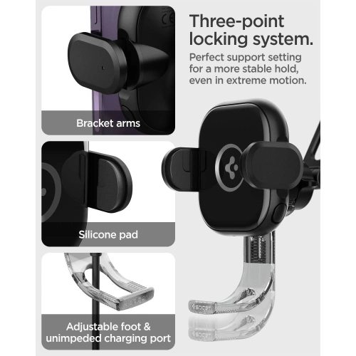 Buy Spigen UTS35W OneTap Universal Windshield & Dashboard Car Mount Wireless Charger Black - SPN2854 - {ean13} - Home Screen Store Europe