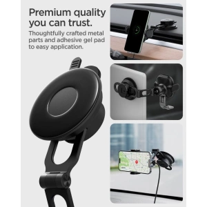Buy Spigen UTS35W OneTap Universal Windshield & Dashboard Car Mount Wireless Charger Black - SPN2854 - {ean13} - Home Screen Store Europe