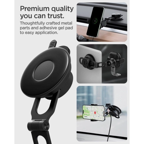 Kup Spigen Autohalterung mit drahtlosem Ladegerät UTS35W OneTap Universal Windschutzscheibe & Armaturenbrett Autohalterung Drahtloses Ladegerät Schwarz - SPN2854 - {ean13} - Sklep Home Screen