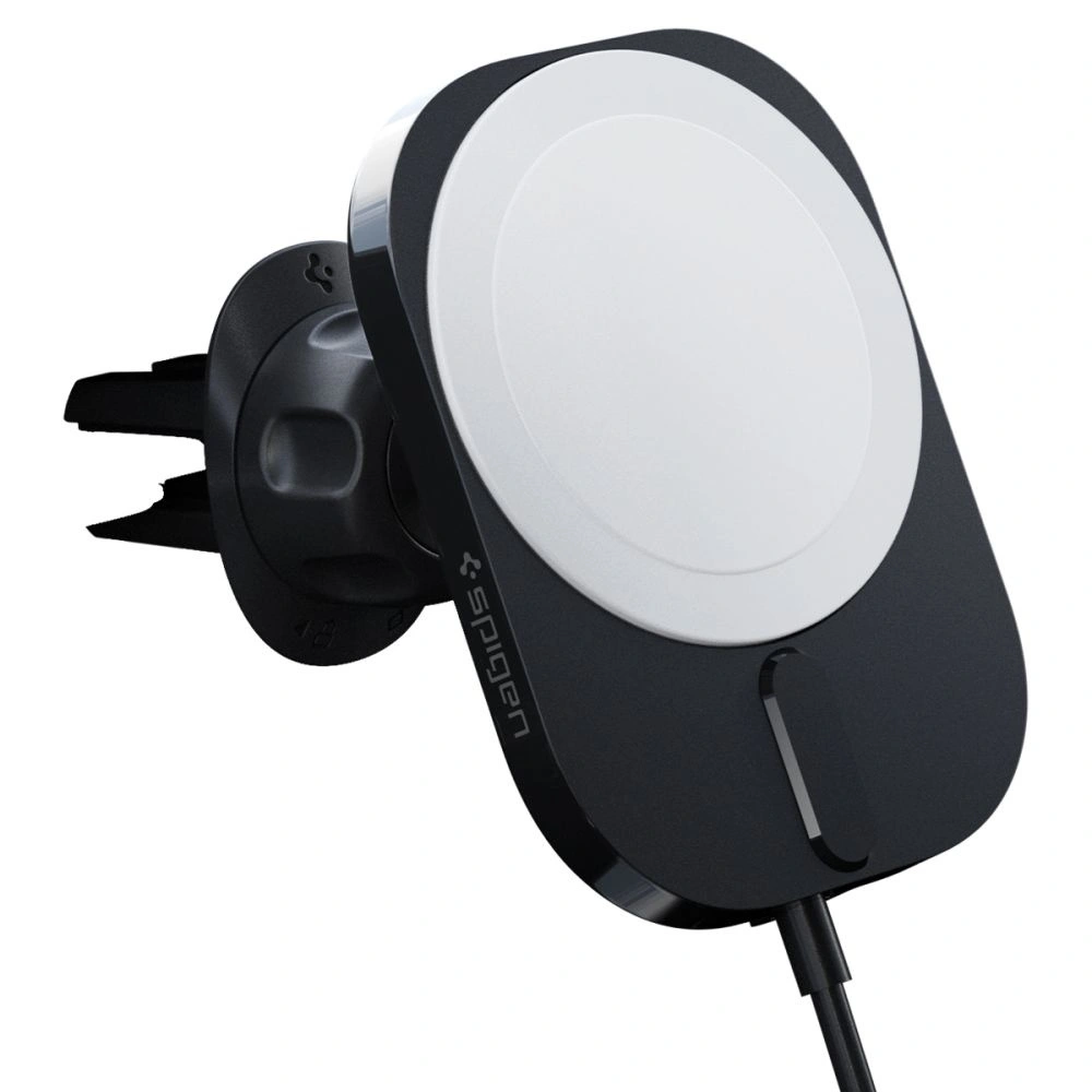 Uchwyt samochodowy z ładowarką bezprzewodową Spigen ITM12W OneTap Pro 3 Magnetic MagSafe Vent Car Mount Wireless Charger Black
