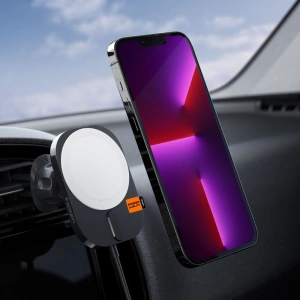 Kup Uchwyt samochodowy z ładowarką bezprzewodową Spigen ITM12W OneTap Pro 3 Magnetic MagSafe Vent Car Mount Wireless Charger Black - SPN2855 - {ean13} - Sklep Home Screen