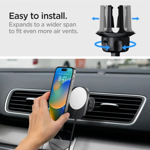 Kup Upevnění do auta s bezdrátovou nabíječkou Spigen ITM12W OneTap Pro 3 Magnetic MagSafe Vent Car Mount Wireless Charger Black - SPN2855 - {ean13} - Sklep Home Screen