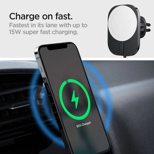 Kup Upevnění do auta s bezdrátovou nabíječkou Spigen ITM12W OneTap Pro 3 Magnetic MagSafe Vent Car Mount Wireless Charger Black - SPN2855 - {ean13} - Sklep Home Screen