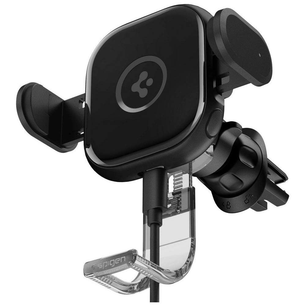 Uchwyt samochodowy z ładowarką bezprzewodową Spigen UTS12W OneTap Universal Vent Car Mount Wireless Charger Black
